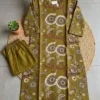 Cotton Floral Print Kurti Set with Pockets | Collar Neck A-Line Kurta with Pant - Image 6
