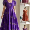 Designer Rangoli Silk Butterfly Sequin Work Gown | Ready to Wear Party Midi Dress (M-XXL)