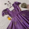 Designer Rangoli Silk Butterfly Sequin Work Gown | Ready to Wear Party Midi Dress (M-XXL) - Image 3