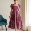 Designer Rangoli Silk Butterfly Sequin Work Gown | Ready to Wear Party Midi Dress (M-XXL) - Image 5