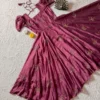 Designer Rangoli Silk Butterfly Sequin Work Gown | Ready to Wear Party Midi Dress (M-XXL) - Image 6