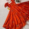 Designer Rangoli Silk Butterfly Sequin Work Gown | Ready to Wear Party Midi Dress (M-XXL) - Image 7