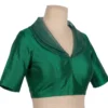 Designer Raw Silk Shawl Collar Blouse | Custom Elbow Sleeve Saree Blouse
