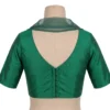 Designer Raw Silk Shawl Collar Blouse | Custom Elbow Sleeve Saree Blouse - Image 2