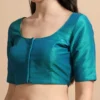Front Open Readymade Silk Blouse – Elbow Sleeve Deep Scoop Back Neck with Dori for Saree & Lehenga - Image 7