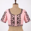 Hand Embroidered Cotton Saree Blouse | Front Hook Designer Blouse Online - Image 4