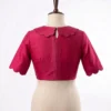 Indian Silk Readymade Saree Blouse | Peter Pan Collar Keyhole Back Choli | Vintage Style Wedding & Festive Partywear Crop Top - Image 2