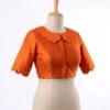 Indian Silk Readymade Saree Blouse | Peter Pan Collar Keyhole Back Choli | Vintage Style Wedding & Festive Partywear Crop Top - Image 3