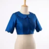 Indian Silk Readymade Saree Blouse | Peter Pan Collar Keyhole Back Choli | Vintage Style Wedding & Festive Partywear Crop Top - Image 4