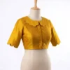 Indian Silk Readymade Saree Blouse | Peter Pan Collar Keyhole Back Choli | Vintage Style Wedding & Festive Partywear Crop Top - Image 5