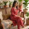 Jaipuri Bandhani Print Cotton Kurti Pant Set | 2 Piece Suit - Image 11
