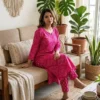 Jaipuri Bandhani Print Cotton Kurti Pant Set | 2 Piece Suit - Image 4