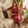 Jaipuri Bandhani Print Cotton Kurti Pant Set | 2 Piece Suit - Image 8