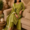 Jaipuri Bandhani Print Cotton Kurti Set with Pant & Dupatta | 3 Piece Suit - Image 3