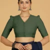 Minimalist  Front-Hook Elbow-Length Cotton Saree Blouse