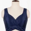 Plain Raw Silk Sleeveless Blouse – Overlapping Cross Front Neck Design - Image 5