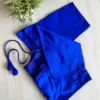 Plain  Silk Readymade Saree Blouse with Dori & Tassels | Padded Princess Cut Saree Blouse with Elbow Sleeves