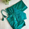Plain  Silk Readymade Saree Blouse with Dori & Tassels | Padded Princess Cut Saree Blouse with Elbow Sleeves - Image 10