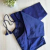 Plain  Silk Readymade Saree Blouse with Dori & Tassels | Padded Princess Cut Saree Blouse with Elbow Sleeves - Image 13