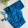 Plain  Silk Readymade Saree Blouse with Dori & Tassels | Padded Princess Cut Saree Blouse with Elbow Sleeves - Image 2