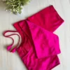 Plain  Silk Readymade Saree Blouse with Dori & Tassels | Padded Princess Cut Saree Blouse with Elbow Sleeves - Image 5