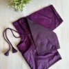 Plain  Silk Readymade Saree Blouse with Dori & Tassels | Padded Princess Cut Saree Blouse with Elbow Sleeves - Image 9