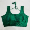 Plain  Silk Sleeveless Readymade Saree Blouse with Back Dori Latkan | Padded Princess Cut U-Neck Crop Top for Women - Image 11