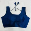 Plain  Silk Sleeveless Readymade Saree Blouse with Back Dori Latkan | Padded Princess Cut U-Neck Crop Top for Women - Image 13