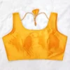 Plain  Silk Sleeveless Readymade Saree Blouse with Back Dori Latkan | Padded Princess Cut U-Neck Crop Top for Women - Image 14