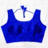 Plain  Silk Sleeveless Readymade Saree Blouse with Back Dori Latkan | Padded Princess Cut U-Neck Crop Top for Women - Image 6