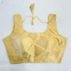 Plain  Silk Sleeveless Readymade Saree Blouse with Back Dori Latkan | Padded Princess Cut U-Neck Crop Top for Women - Image 8