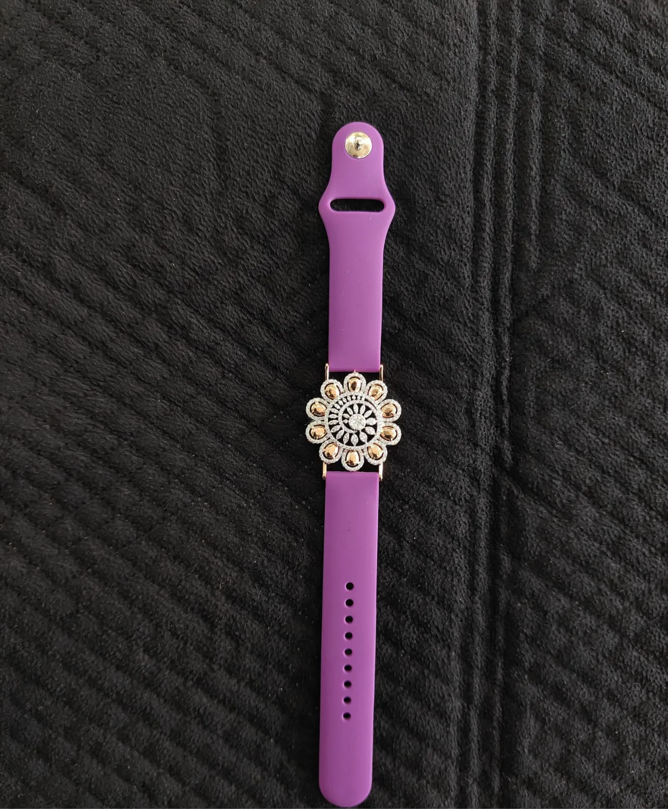 Premium 925 Silver Watch Strap Charms / Decorative Loop for Women | Best Rakshabandhan Return Gift for Sister with Silicone Strap - Image 2