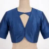 Raw Silk Ready-Made Saree Blouse with Jacket Style & Keyhole Neck | Designer Collection