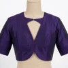 Raw Silk Ready-Made Saree Blouse with Jacket Style & Keyhole Neck | Designer Collection - Image 4