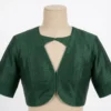 Raw Silk Ready-Made Saree Blouse with Jacket Style & Keyhole Neck | Designer Collection - Image 6