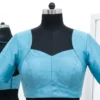 Raw Silk Saree Blouse | Sweetheart Neck Princess Cut Padded Blouse | Ready to Wear Stitched Blouse - Image 2