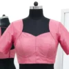 Raw Silk Saree Blouse | Sweetheart Neck Princess Cut Padded Blouse | Ready to Wear Stitched Blouse - Image 4