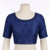 Readymade Raw Silk Embroidered Saree Blouse – V-Back Booti Work Designer Ethnic Crop Top with Elbow Sleeves - Image 5