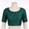 Readymade Raw Silk Embroidered Saree Blouse – V-Back Booti Work Designer Ethnic Crop Top with Elbow Sleeves - Image 6