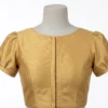 Readymade Raw Silk Puff Sleeve Saree Blouse | Front Hook & Back Cutout