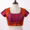 Readymade Raw Silk Saree Blouse with Jacket Style Front – Padded Short Sleeve Ethnic Crop Top for Sarees & Lehengas - Image 10