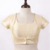 Readymade Raw Silk Saree Blouse with Jacket Style Front – Padded Short Sleeve Ethnic Crop Top for Sarees & Lehengas - Image 3