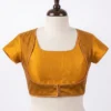 Readymade Raw Silk Saree Blouse with Jacket Style Front – Padded Short Sleeve Ethnic Crop Top for Sarees & Lehengas - Image 4