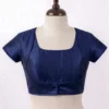 Readymade Raw Silk Saree Blouse with Jacket Style Front – Padded Short Sleeve Ethnic Crop Top for Sarees & Lehengas - Image 5