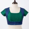 Readymade Raw Silk Saree Blouse with Jacket Style Front – Padded Short Sleeve Ethnic Crop Top for Sarees & Lehengas - Image 6