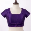 Readymade Raw Silk Saree Blouse with Jacket Style Front – Padded Short Sleeve Ethnic Crop Top for Sarees & Lehengas - Image 7