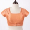Readymade Raw Silk Saree Blouse with Jacket Style Front – Padded Short Sleeve Ethnic Crop Top for Sarees & Lehengas - Image 8