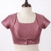 Readymade Raw Silk Saree Blouse with Jacket Style Front – Padded Short Sleeve Ethnic Crop Top for Sarees & Lehengas - Image 9