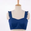 Readymade Sweetheart Neck Saree Blouse – Sleeveless Padded Crop Top Bustier with Back Zip
