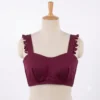 Readymade Sweetheart Neck Saree Blouse – Sleeveless Padded Crop Top Bustier with Back Zip - Image 3
